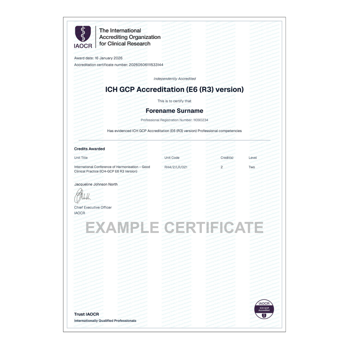 Replacement Accreditation Certificate Service