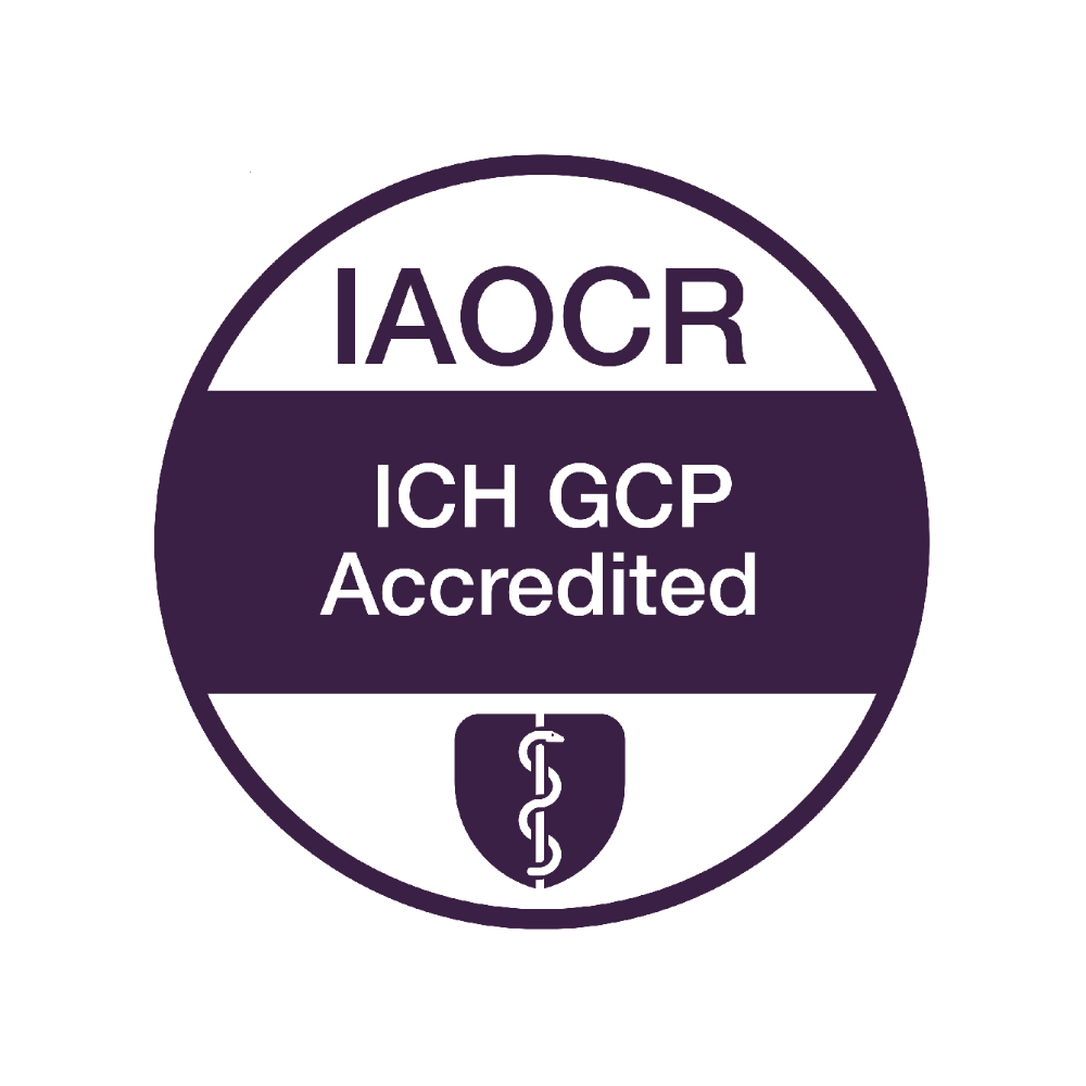 IAOCR ICH GCP Accredited logo on a white background